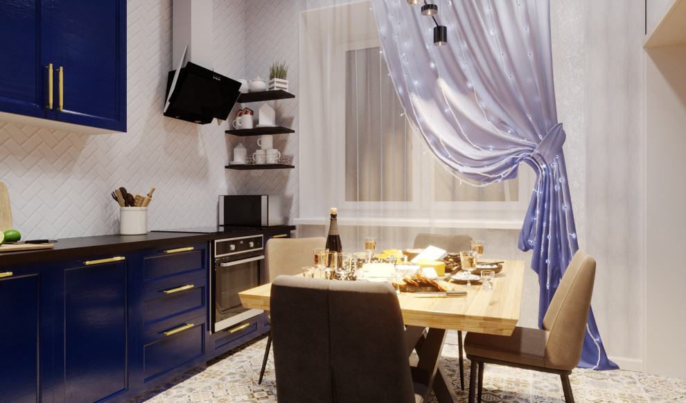 кухня в синих тонах