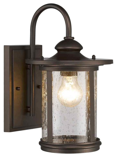 Cole Transitional 1-Light Rubbed Bronze Outdoor Wall Sconce