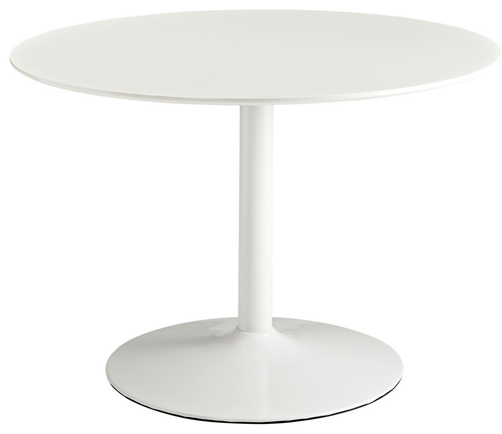 Revolve Round Wood Top Dining Table, White