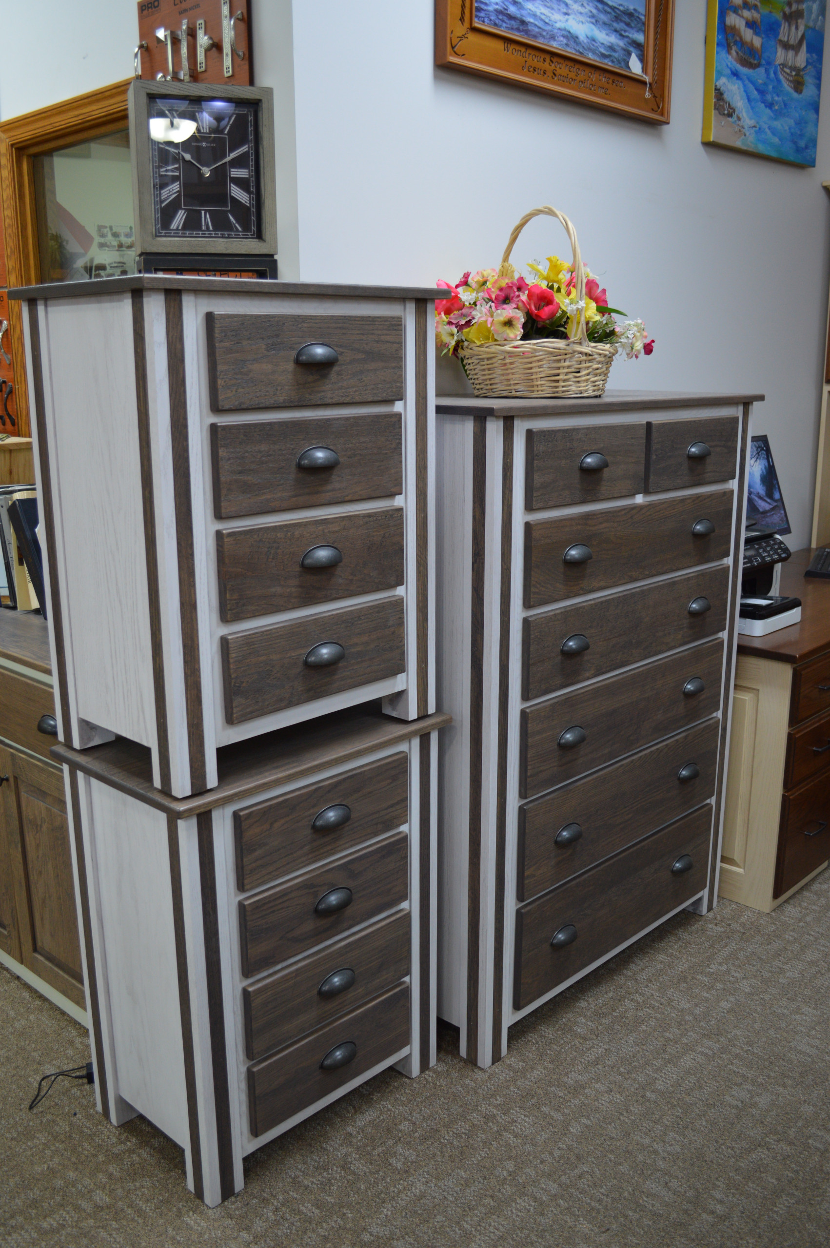 Inlay white and Charcoal bedroom suite