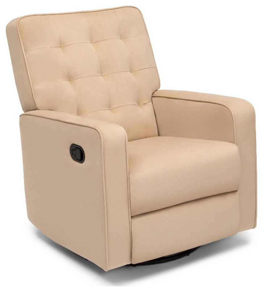 Delta Children Genesis Fabric Swivel Recliner Glider Chair in Sisal