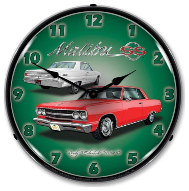 GMRE1408545 1965 Chevelle Malibu SS Clock Midcentury Wall Clocks