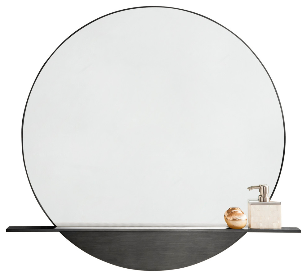 Platform 36" Mirror With Shelf Contemporary Bathroom Mirrors by