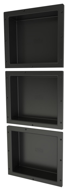 Niches De Douche Tile Redi RNT1614S-6-20 - Triple - 16x40" - Noire - Neuve