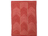 Rug Traditional Antique Camp Chevron 3x5 5x3 Red Burlap Back