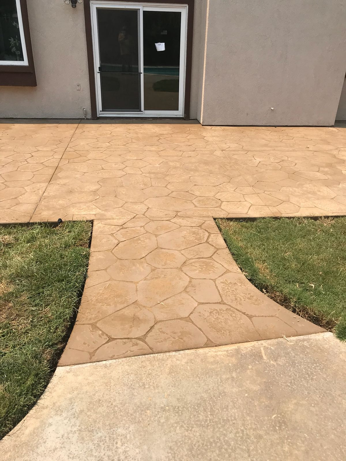 Back yard Stemp concrete