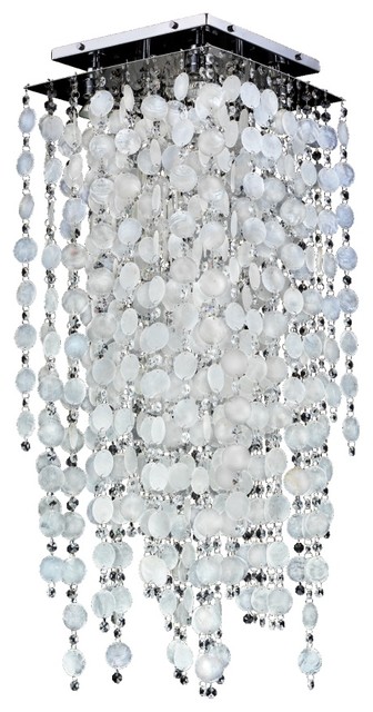 Capiz Shell Long Square Flush Mount Cityscape 598kc Beach