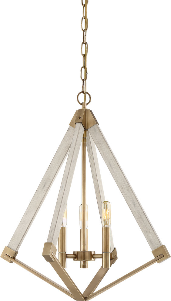 Quoizel VP5203WS Three Light Foyer Pendant Viewpoint Weathered Brass