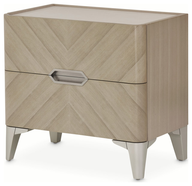 Penthouse Nightstand Ash Gray Contemporary Nightstands And