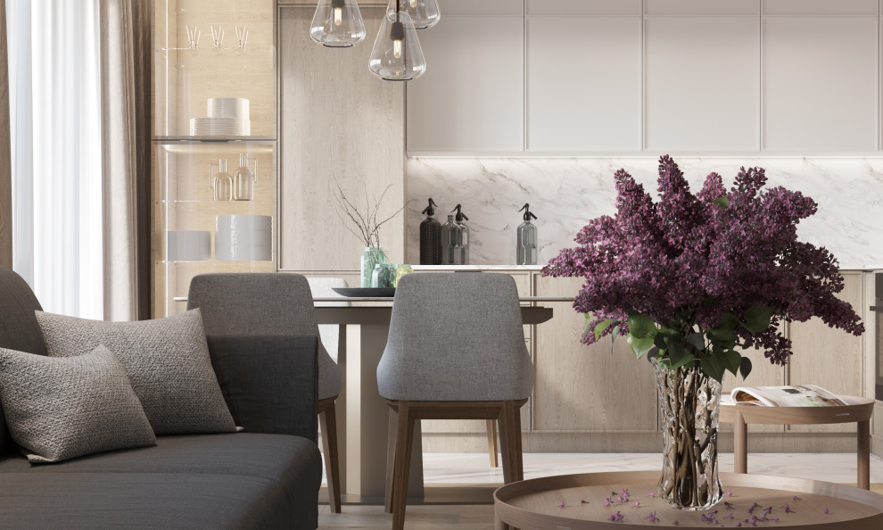 Визуализация квартиры в бежевых тонах