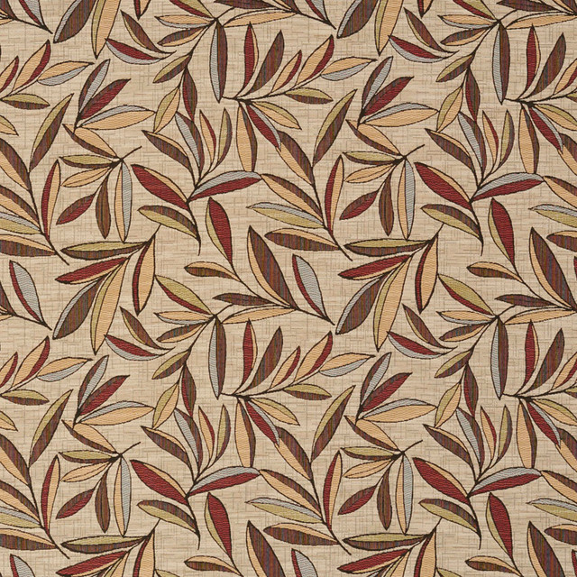 Red Gold And Green Leaves Woven High End Quality Upholstery Fabric Red Gold And Green Leaves Woven High End Quality Upholstery Fabric By The Yard Traditional Palazzo Fabrics