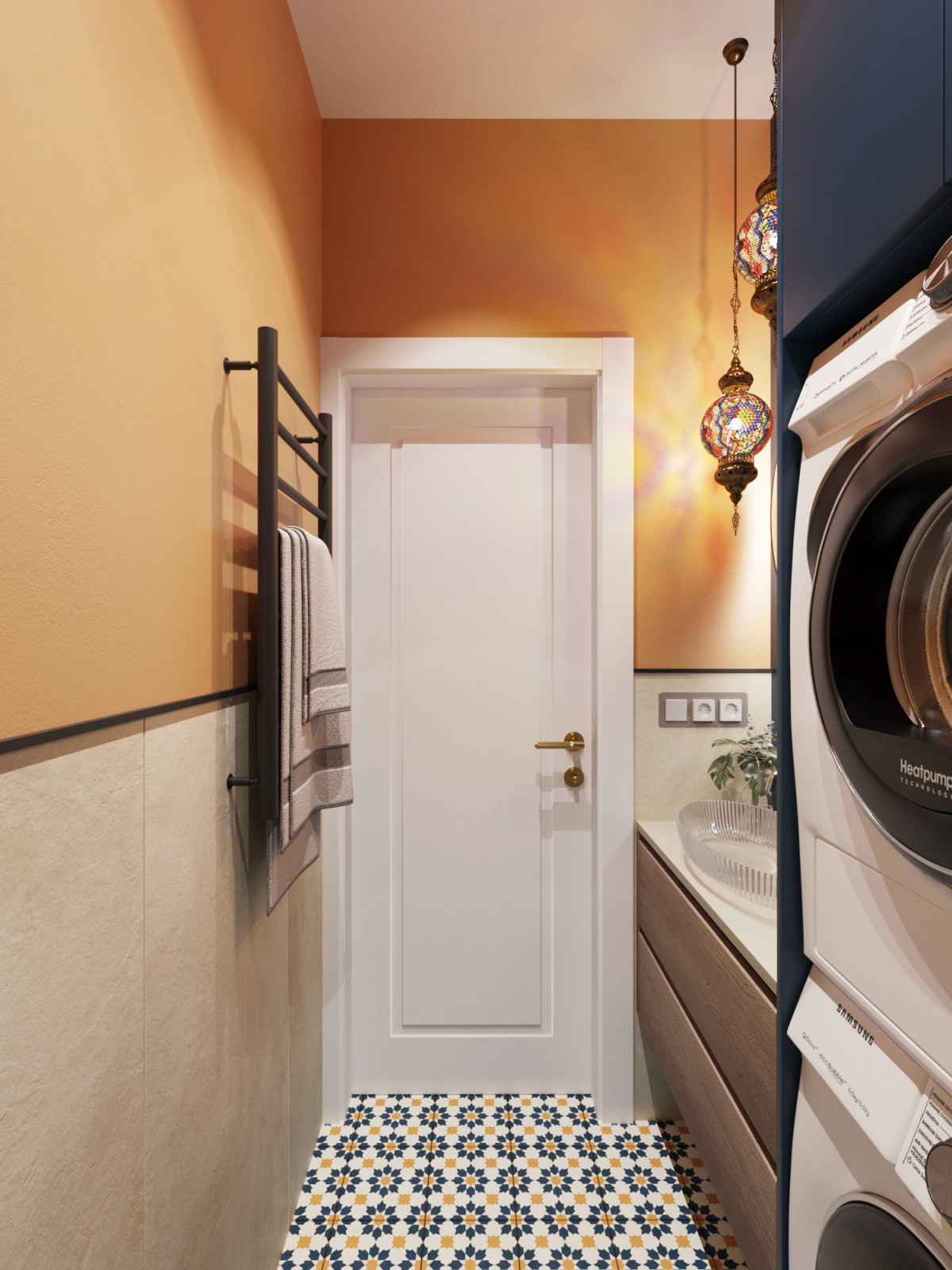 Дизайн проект - яркая двухкомнатная квартира 56 м2