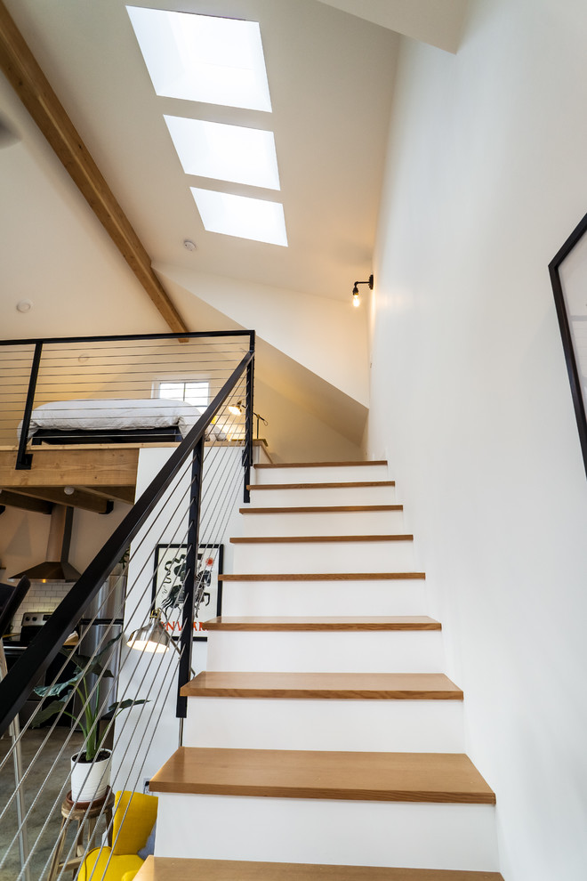 Design ideas for a farmhouse staircase in Portland.