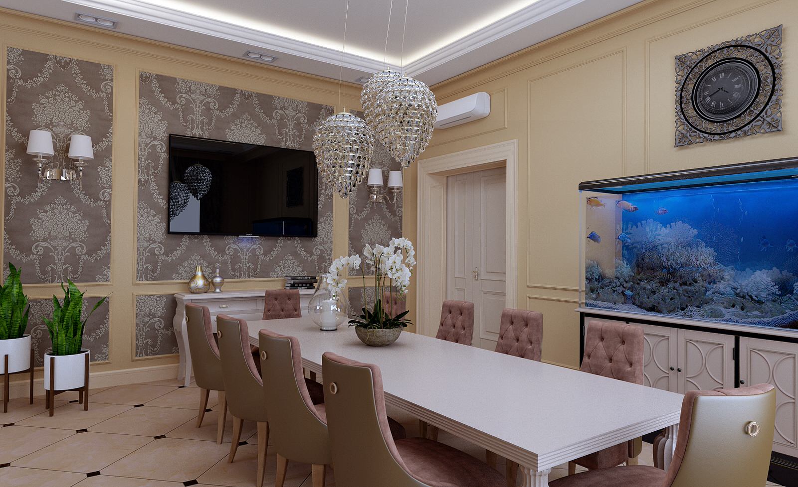 Дизайн интерьера кухни-столовой в частном доме в Ростовской области