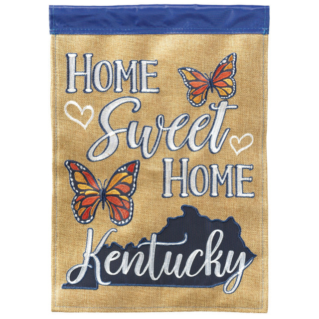 Home Sweet Home Ky Flag Applique, Large Traditional Flags And