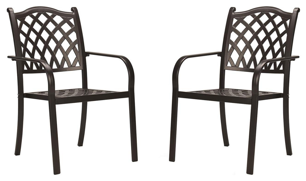 Outdoor Patio Dining Chairs Set of 2 Traditional Outdoor Dining