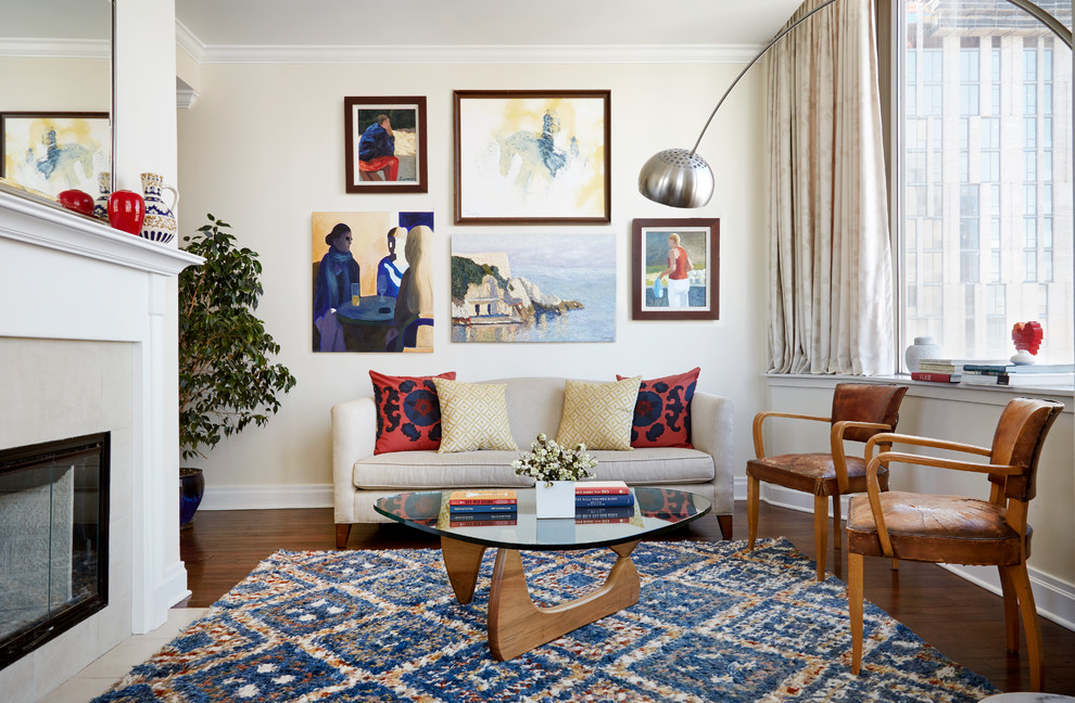 Transitional living room photo in New York