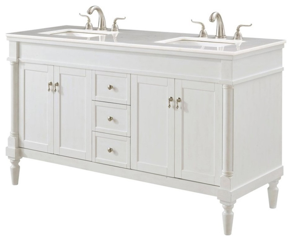 Elegant Decor Lexington 42" Wood Single Bathroom Vanity in Antique