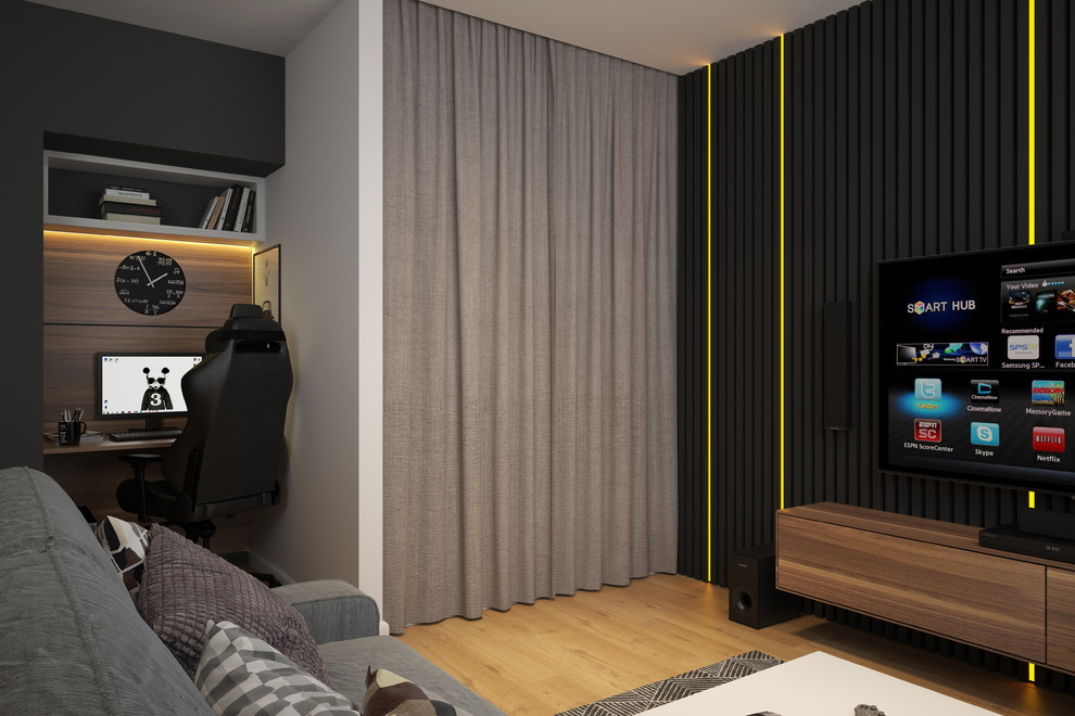 Дизайн однокомнатной квартиры 40м2 для холостяка