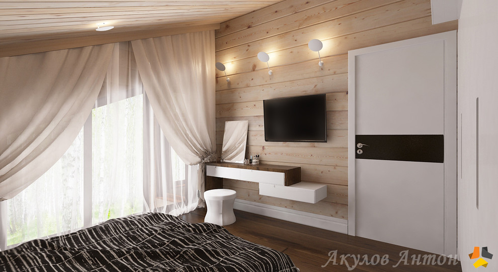 Дизайн-проект коттеджа из клееного бруса. 200 кв.м.