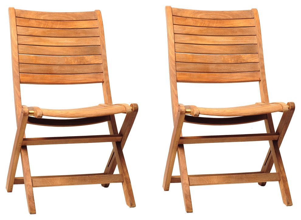 Amazonia Dublin 2-Piece Folding Side chairs Set | Certified Teak