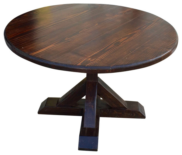 Chestnut Round Trestle Table - Transitional - Dining Tables - by