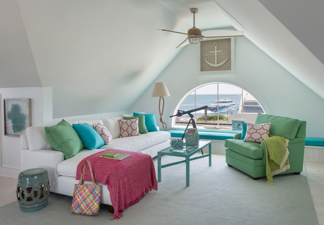 Coastal chic maritim-wohnzimmer