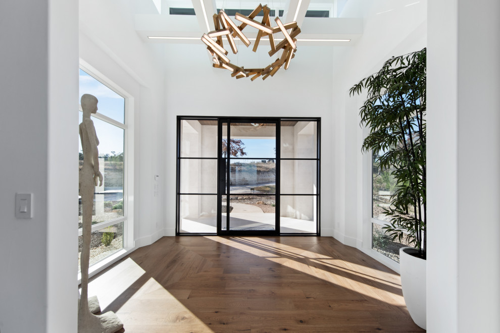 Inspiration for a transitional entryway remodel in Austin