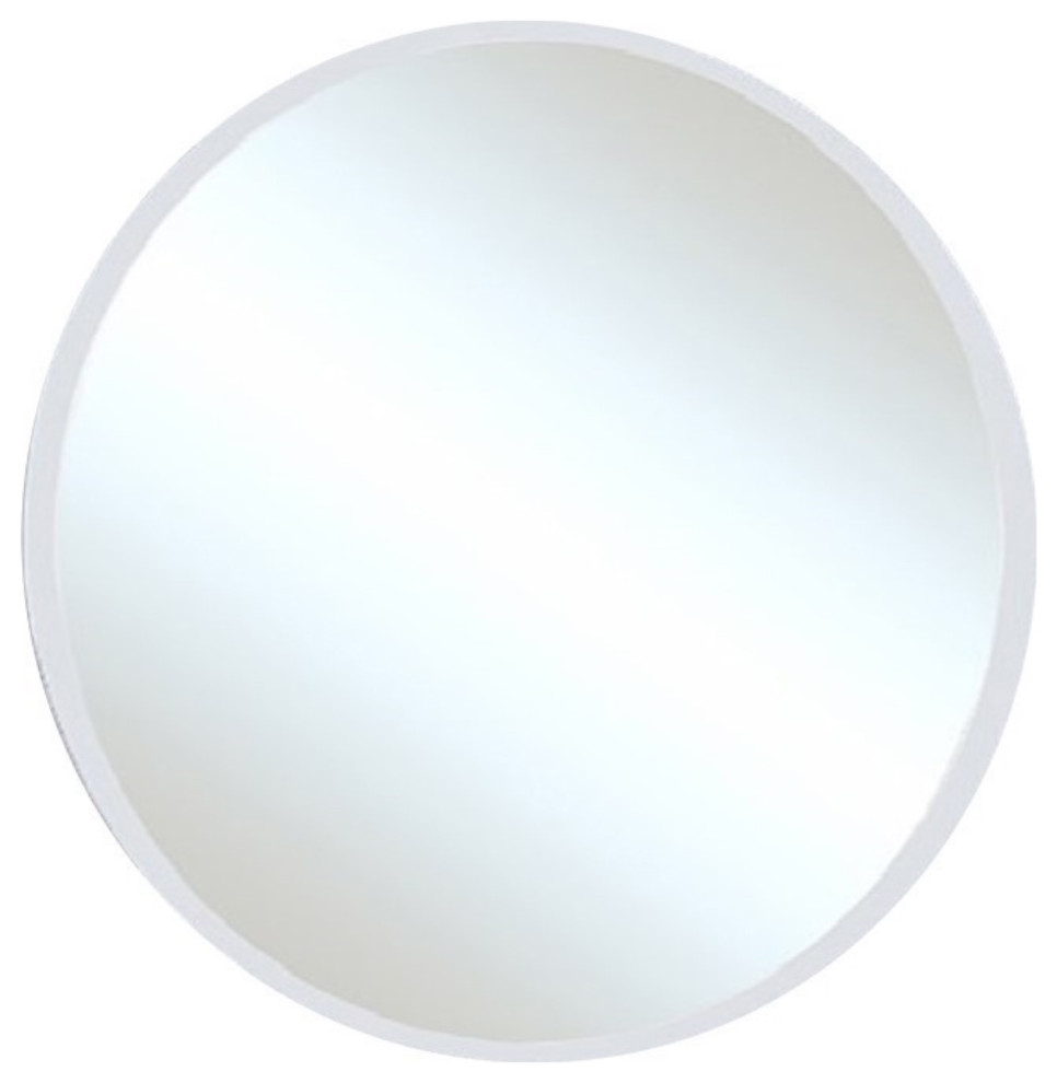 27" Round Frameless Mirror Contemporary Bathroom Mirrors by