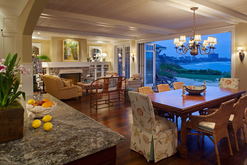 This is an example of an arts and crafts dining room in San Diego.
