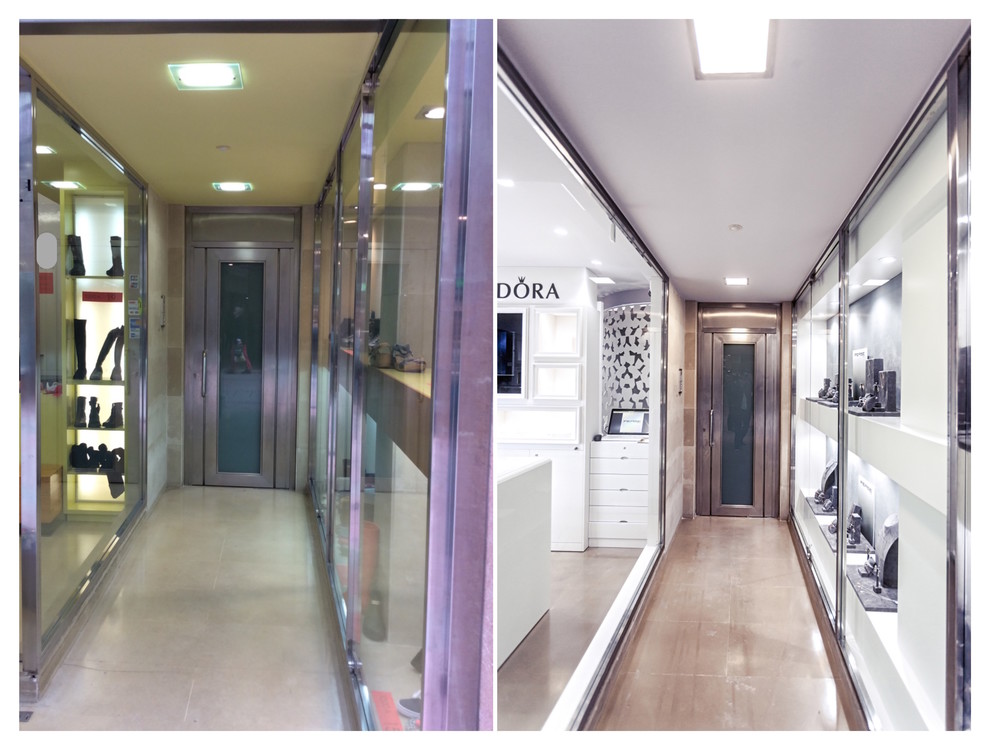 El antes y el despues de un local comercial Antes Zapateria  Ahora Joyeria.
