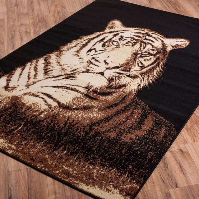 Well Woven Miami Tiger Rug Black 5 3 X7 Area