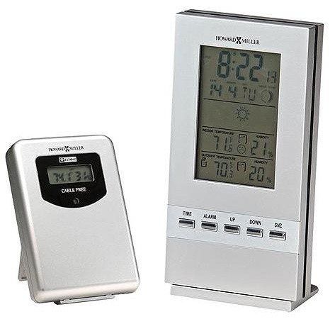 Howard Miller Weather Sentinel Alarm Clock - Outdoor Temperature and Humidity