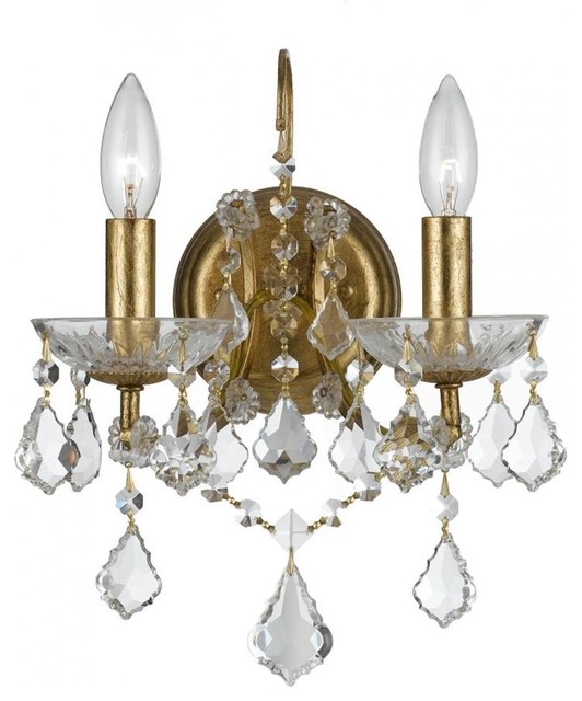 Filmore Two Light Antique Gold Wall Transitional Filmore Two Light Antique Gold Wall