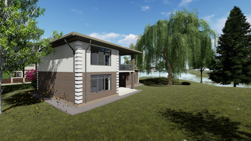 Двух этажный дом с гаражом на 2 машины