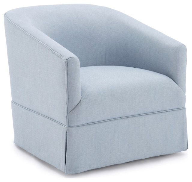 Elm Skirted Swivel Chair, Sky Blue