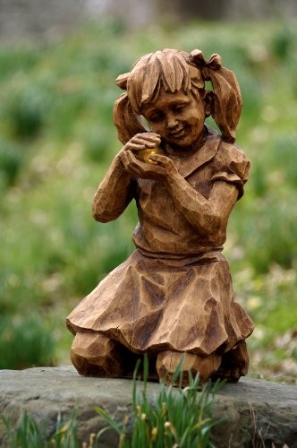 Girl with Firefly Solar Statue
