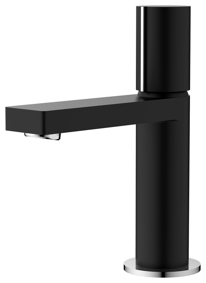 STYLISH Single Handle Modern Bathroom Faucet Sink Faucet, Matte Black Finish