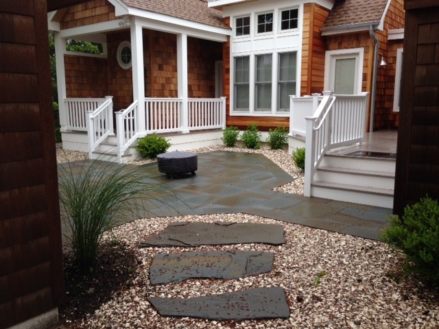 This is an example of a beach style patio in New York.