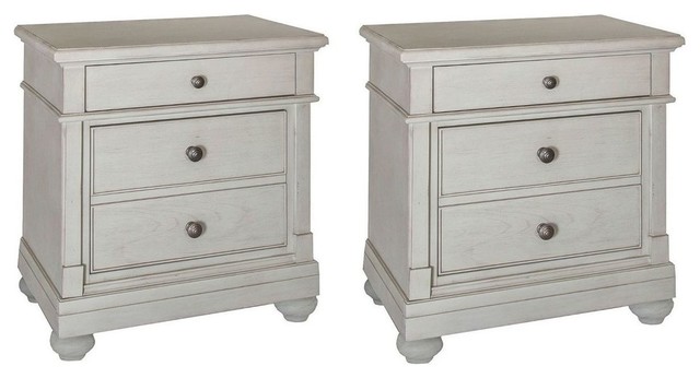 Liberty Furniture Harbor View Iii 2 Drawer Night Stand Dove Gray Set Of 2 Traditional Nightstands And Bedside Tables By Massiano