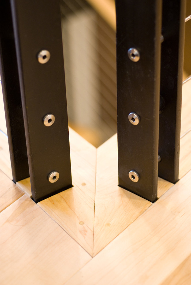 Inspiration for a modern staircase remodel in Grand Rapids