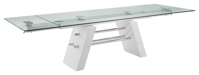 79 116 Glass Conference Table Unique White Lacquer Chrome Base 79 116 Glass Conference Table Unique