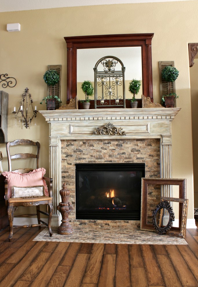 French Country Fireplace French Country Living Room Houston