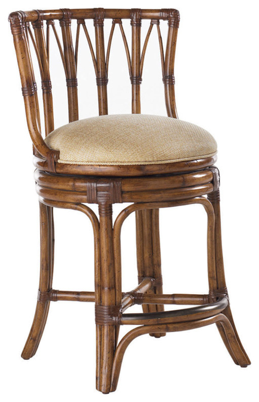 Lexington Island Estate, South Beach Swivel Stool Tropical Bar Stools And Counter Stools