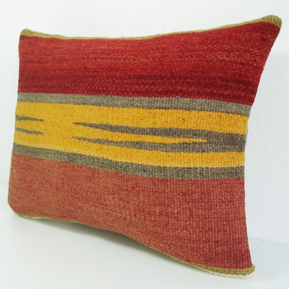 Hand Embroidered Turkish Antique Kilim Pillow Cover by sukan