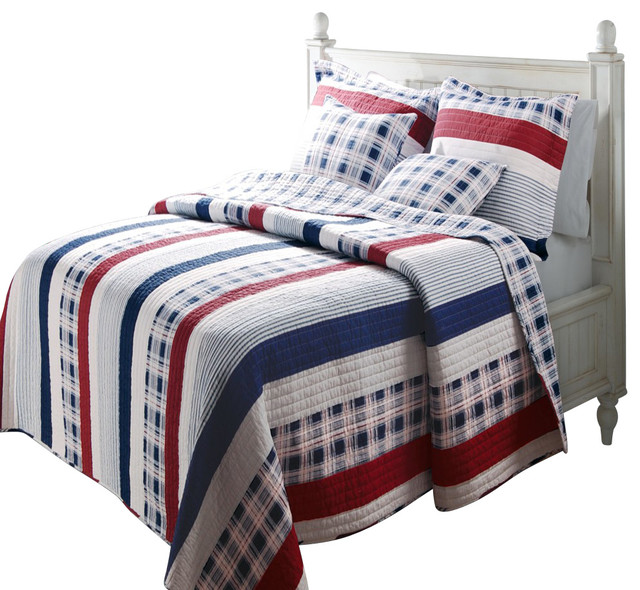 Greenland Home Nautical Stripe Quilt Sham Set 3 Piece King Greenland Home Nautical Stripe Quilt And Sham Set 3 Piece King