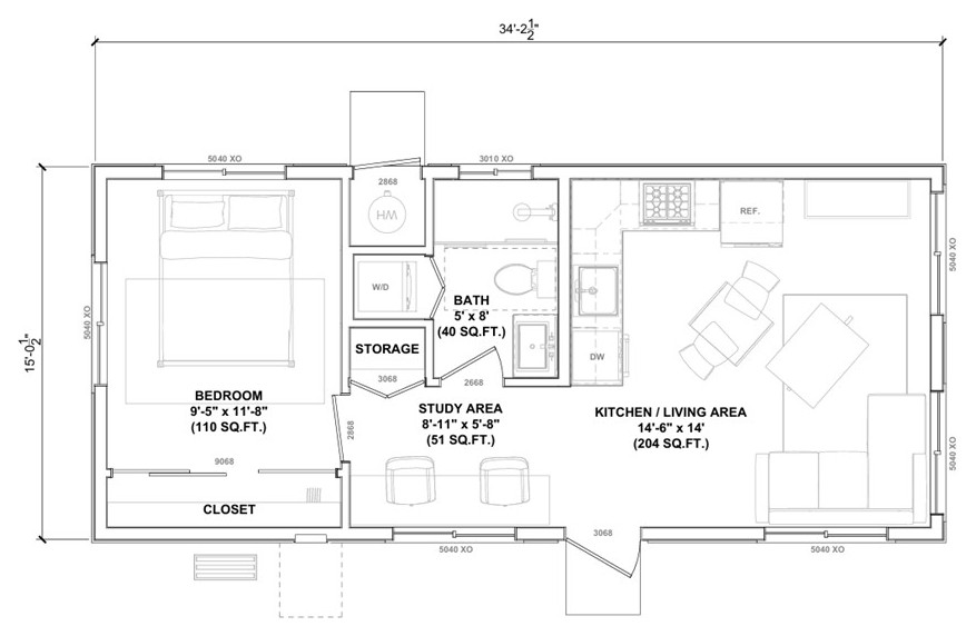 Amicalola - 1 Bedroom Example