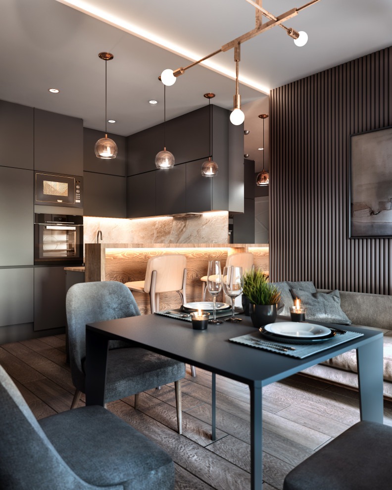 Gray color in the interior of an apartment of 60 m² in St. Petersburg