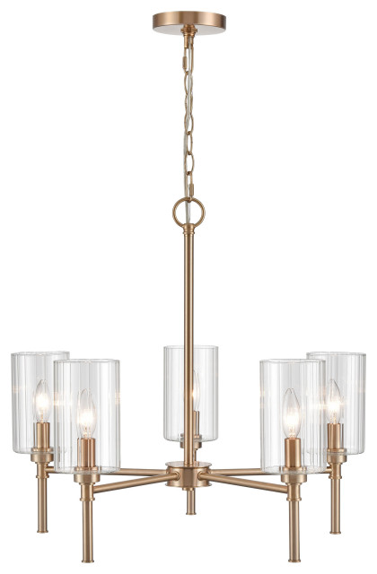 5 Light 22" Modern Gold Chandelier - Transitional - Chandeliers - by ...
