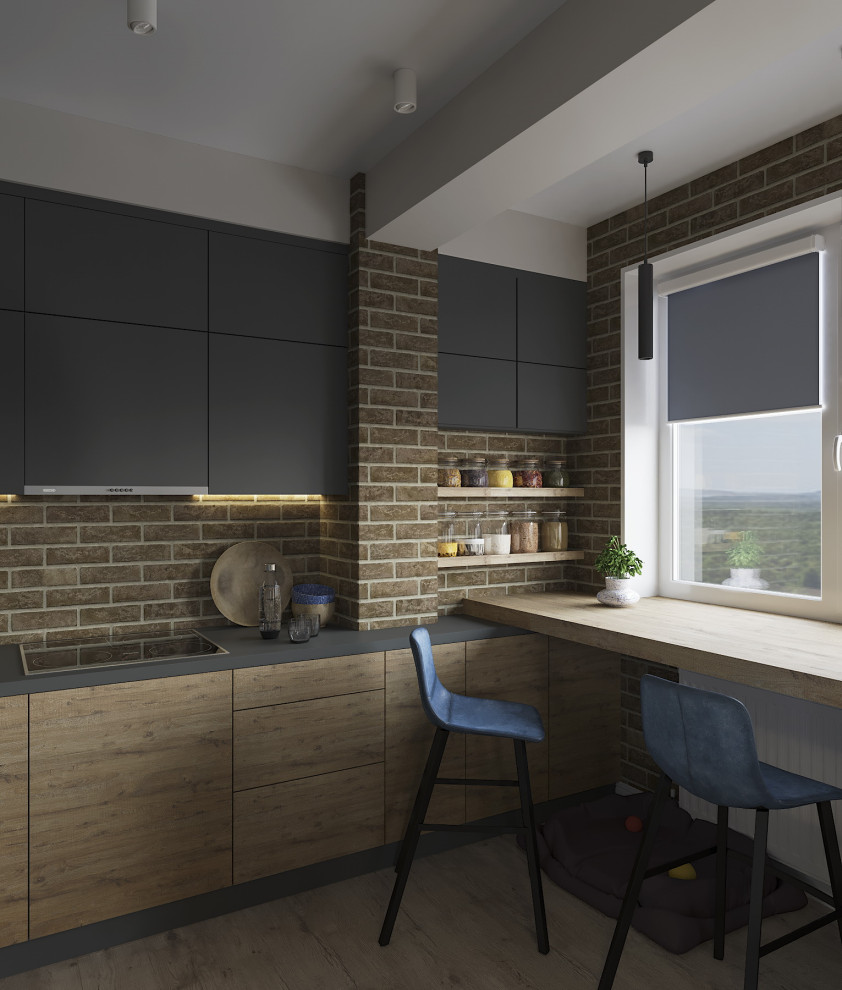 Барная стойка с видом на лес.